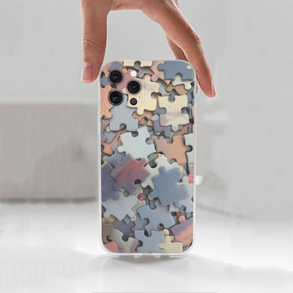 Art Interesting Puzzle Case For iPhone 17,11,12,13,16,14,15,Pro,Max,Plus,X,XS,XR,SE,Mini Transparent Soft Silicone