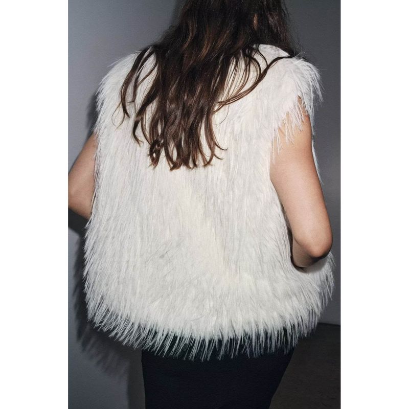 Za Export New Arrival Women's Clothing ZR Fashion Style Fashionable Temperamental All-Match Artificial Fur Effect Vest 3833246