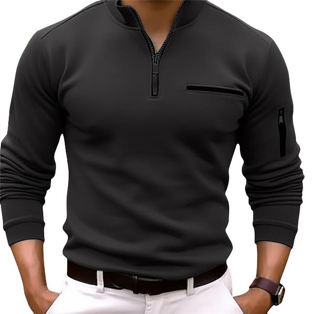 2024 Herren Sport-Poloshirt mit Armreißverschluss - Frühjahrs- & Herbstkollektion