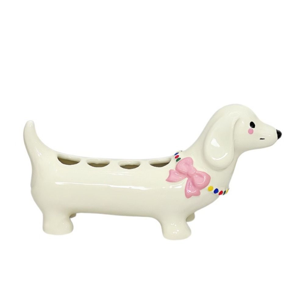Ceramic Dachshund Toothbrush Holder Creative Toothpaste Toothbrush Base Hotel Use