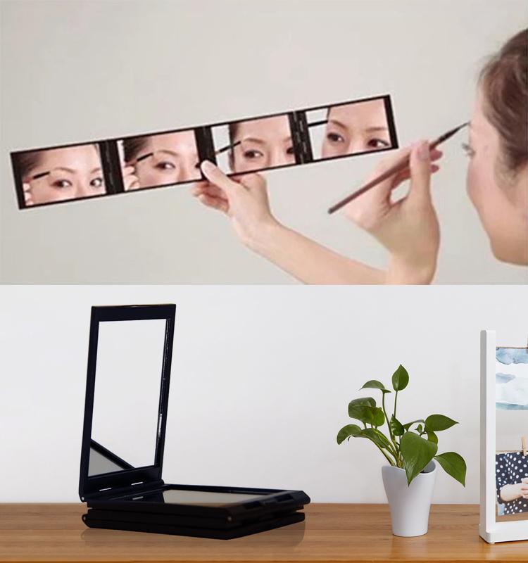 Black Travel Makeup Mirror Makeup Folding Mirror for Women Girls Travel Daily Makeup