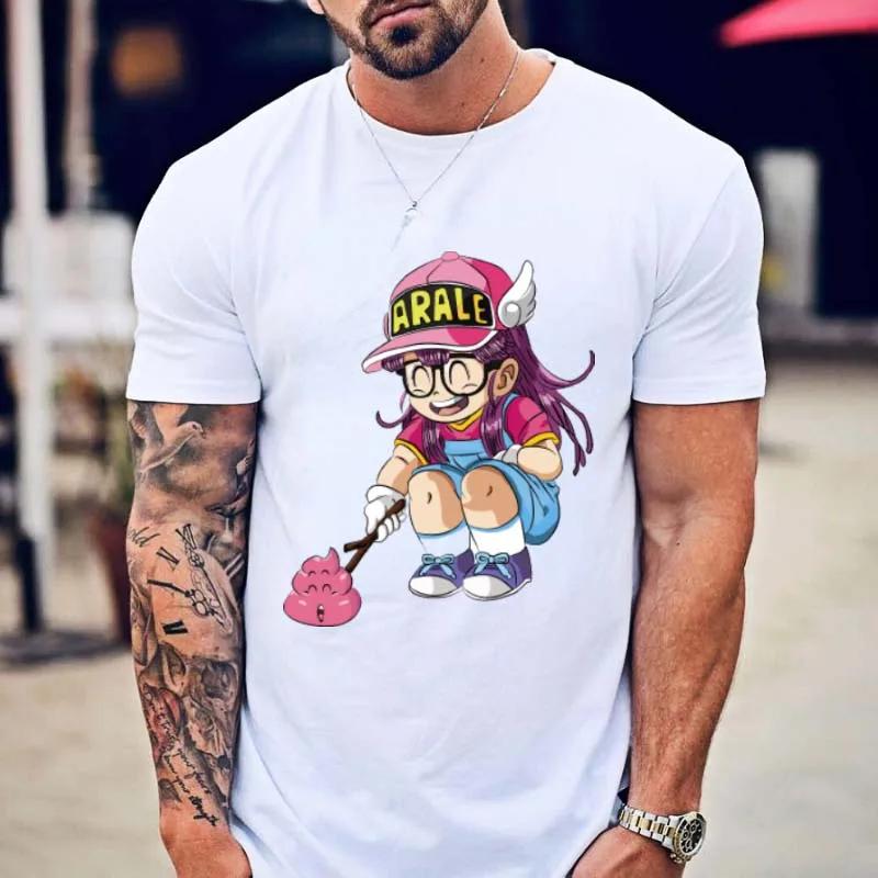 

Новая летняя футболка с милым мультяшным принтом Arale Online Футболка с мультяшным принтом Arale Custom Cotton Short Sleeve Unisex Womens Crew Neck Tees M