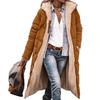 Giacca in Cotone con Cappuccio a Colore Solido Manica Lunga Cappotto in Pile Spesso Caldo Soprabito