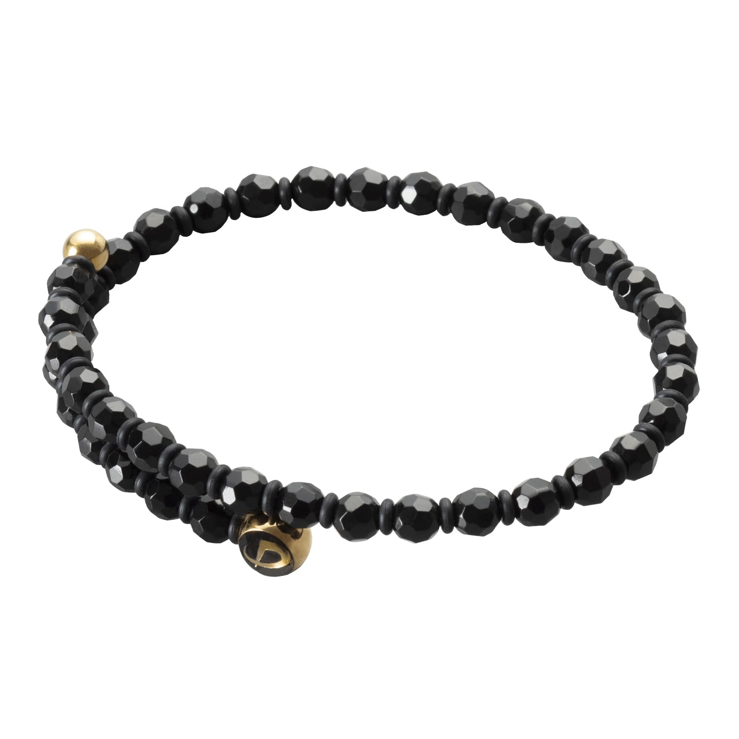 

used by professional figure skater Yuzuru Phiten Crystal Natural 6mm Wrist Gift [Product Hanyu] Bracelet, Stone, Onyx, Beads, Size Approx. 16-20cm, чорний