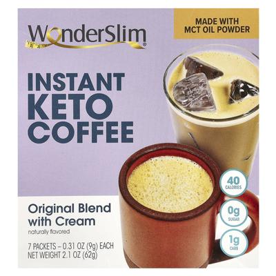 WonderSlim קפה קטו מיידי, תערובת מקורית, עם שמנת, 7 שקיקים, 9 גרם כל אחד