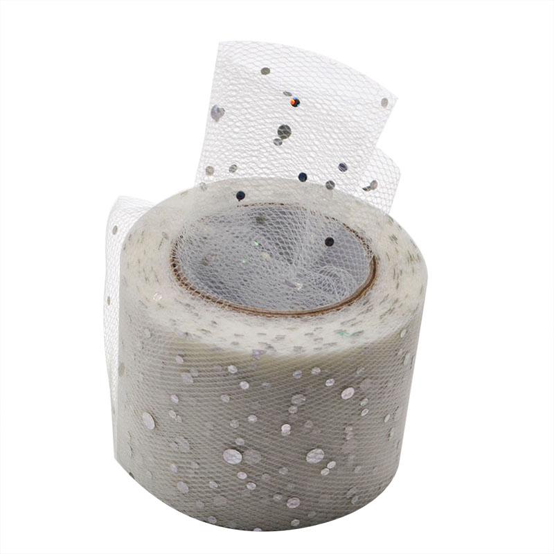 25Yards Baby Shower Glitter Sequin Tulle Roll Fabric Spool Tutu Party Birthday Gift Wedding Decoration Favors Event Supplies