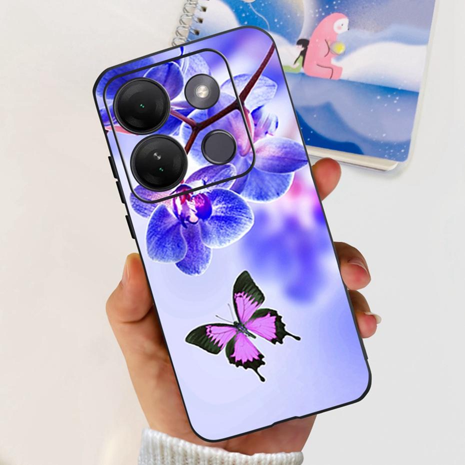 Case For Infinix Smart 7 HD Cute Flower Cat Pattern Soft Silicon TPU Phone Bumper For Infinix Smart 7HD X6516 Back Cover