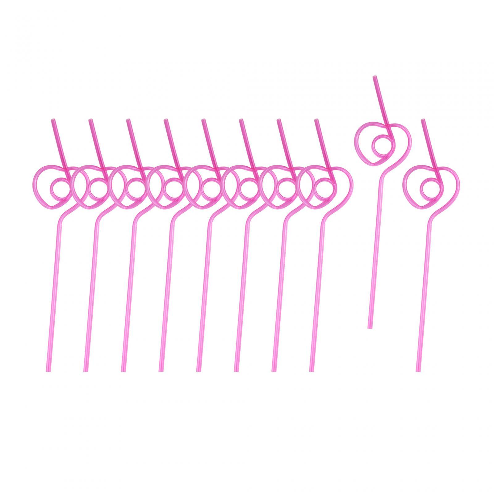 

10Pcs Heart Shaped Straws Durable Party Favors Novelty Props for Holiday Bachelorette Party Bridal Shower Celebration Wedding розовый