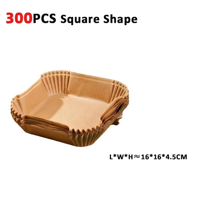 Air Fryer Paper Disposable Airfrying Baking Paper Round Square Air Fryer Liners Non-Stick Air Fryer Disposable Paper 50/100/200pcs