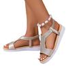 Fashion Gold Silver Wedge Sandals Women 2026 Summer Shiny Crystal Platform Sandals Woman Clip Toe Thick Bottom Gladiator Shoes