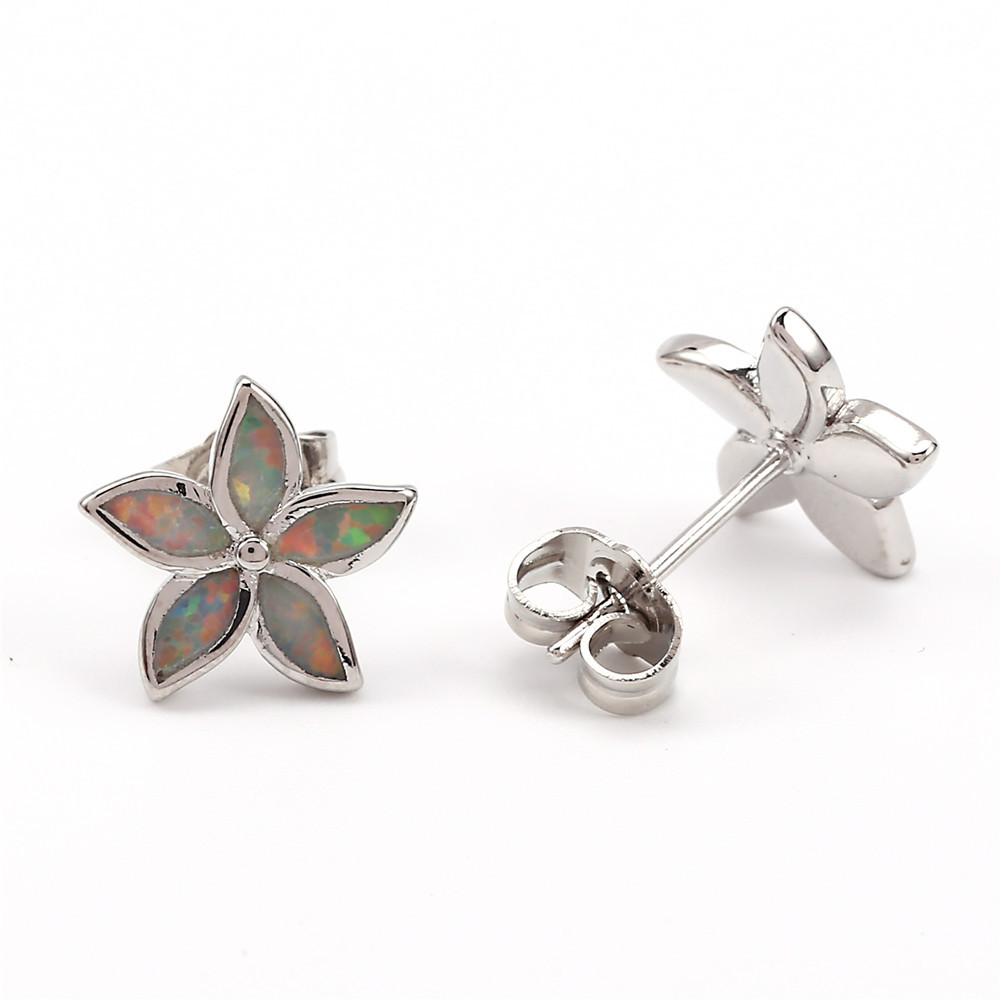 Fashionable Commuting Cute Five Petal Flower Earrings Small and Fresh