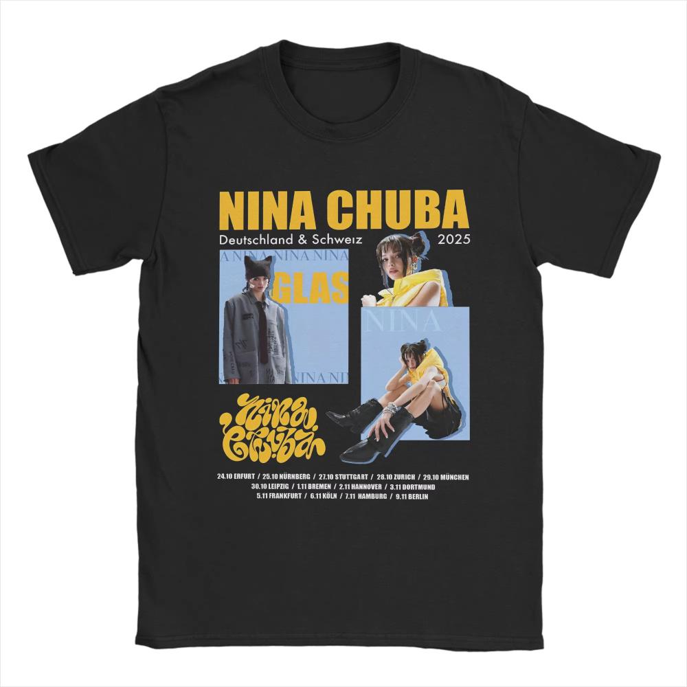 Oversized T-Shirt Summer Nina Chuba Novelty T-Shirts 2025 Tour Cotton T Shirts for Men Y2K Fun Cheap Print Short Sleeve Clothes