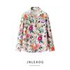 Jnleaog Autumn New Women's Clothing Fashion Style Stylish Florals Print Poplin Shirt 2945216