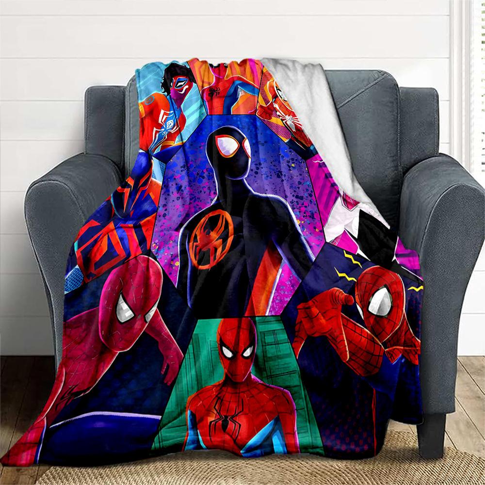Spider-Man Outdoor Flannel Throw Blanket - HD Printed Lightweight Soft Warm All-Season Blanket for Sofa, Bed, Travel, Camping 1203040