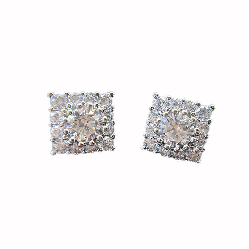 Gorgeous Cubic Zirconia Stud Earrings Low-key Ear Accessories for Women Daily Wear Wedding Party Trendy Versatile Jewelry