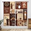 Rustic Kitchen Curtains,Retro Fork Spoon Wooden Plank Farmhouse Country Cooking Theme Funny Quotes Window Treatment for Bedroom