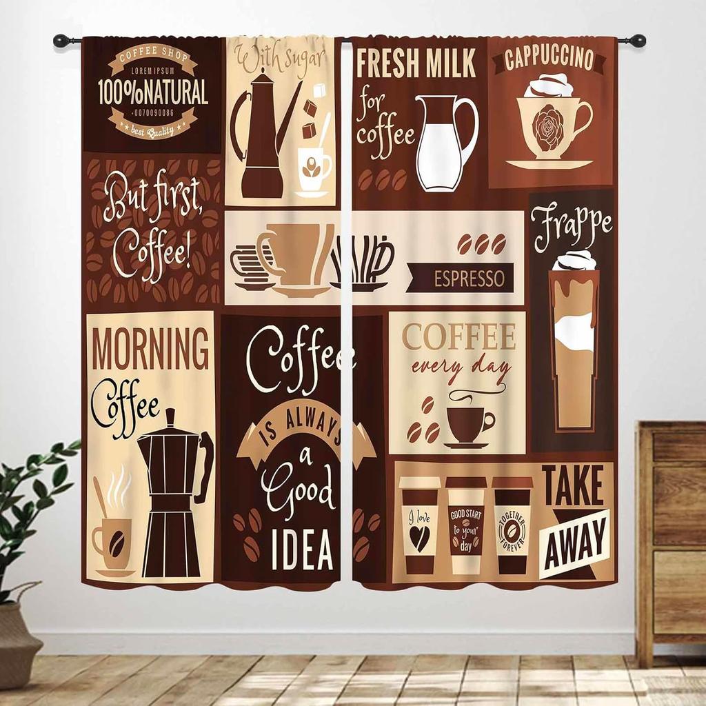 Rustic Kitchen Curtains,Retro Fork Spoon Wooden Plank Farmhouse Country Cooking Theme Funny Quotes Window Treatment for Bedroom