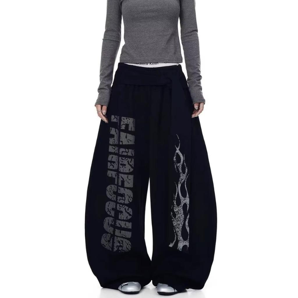 ZYLLO American Vintage Y2K Sweatpants Wo Hip Hop Loose Wide Leg Pant Bf High Waist Harajuku Spring Casual Trousers New Y2k Pants