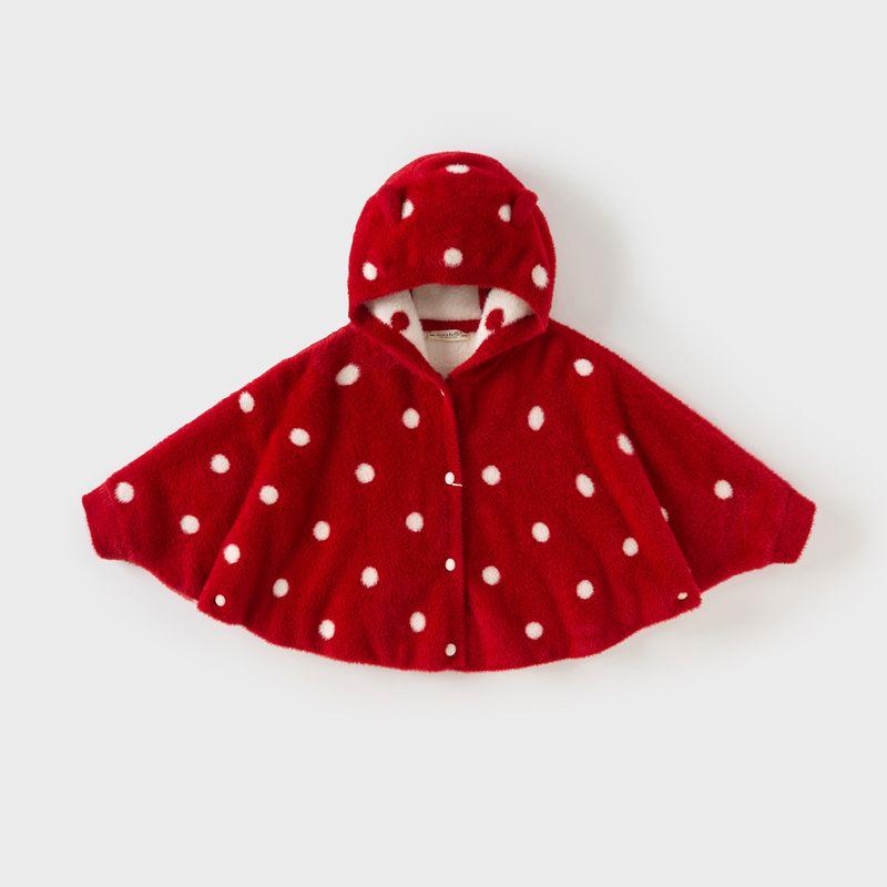David Bella Baby Red Cape Coat Spring Warm Girls  Outdoor Cape Baby New Year s Coat Children s Clothing Red [Ready Stock] 120