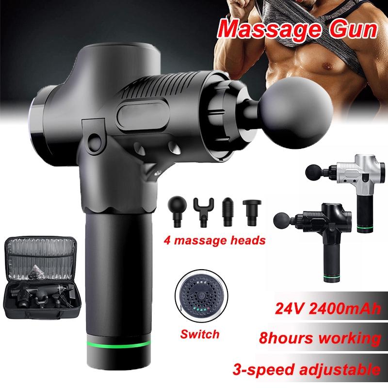 4 Heads High Frequency Vibrating Electronic Therapy Body Massage Guns Massage Guns Set Body Relaxing Guns Pain Relief 110-240V