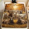 1PC Sheep Print FlAannel Blanket, High quality Comfortable for All Seasons, Home Decor, Warmth and Comfort