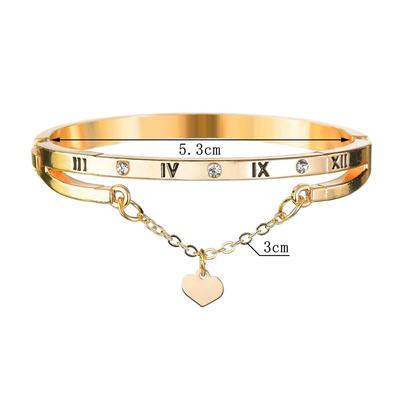 Luxus Rose Gold Edelstahl Armbänder Armreifen Weibliche Herz Hochzeit Liebe Marke Bettelarmband für Frauen Berühmten Schmuck