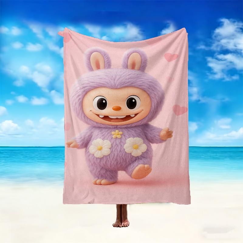 1pc Cozy Print Blanket, LABUBU Blanket Appropriate for Home Picnic and Travel Adventures