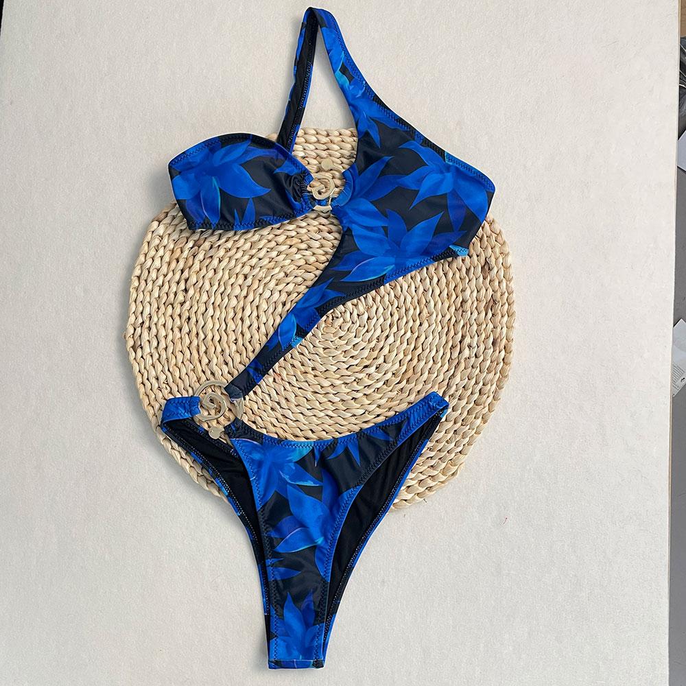 

OFTBUY 2025 Новый женский сексуальный цельный купальник с полыми стрингами, металлический комплект бикини, сплошной купальный костюм с бретелькой через шею, пляжная одежда для бикини L