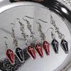 European & American Gothic Halloween Earrings: Coffin, Bat, Vampire, Cross Designs
