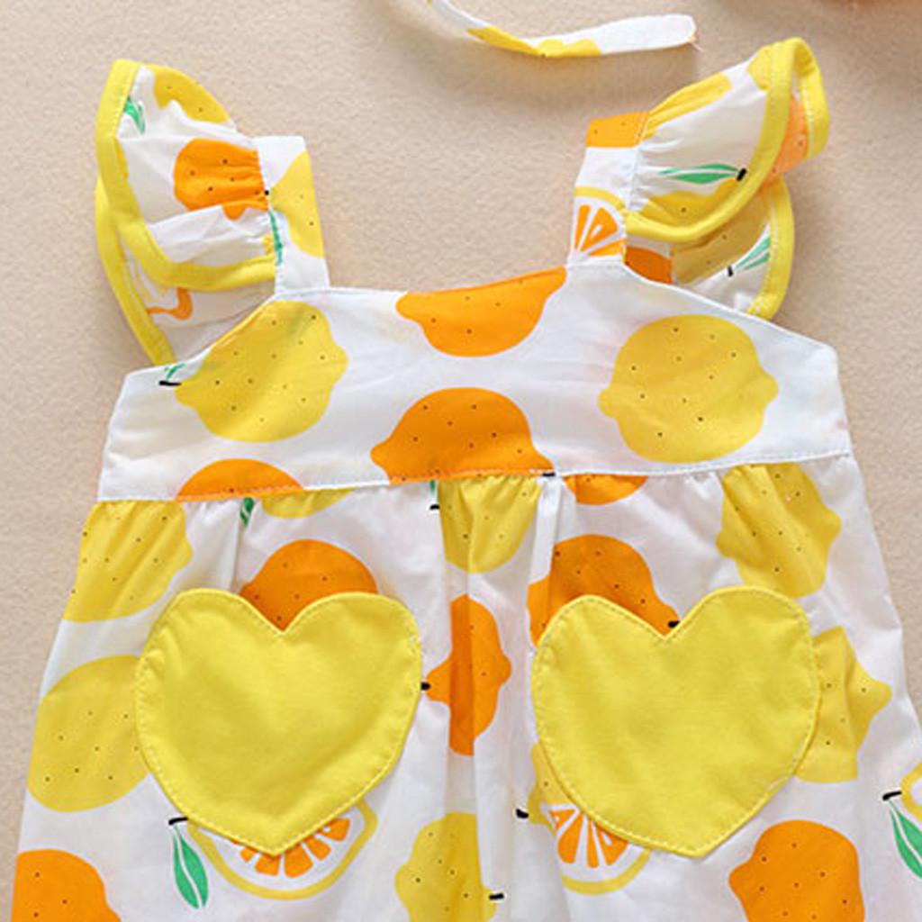 Buy Straps Fruit Print Romper Sunsuit Hat Newborn Infant Baby Girls