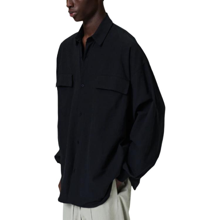 Fear of God Essentials Oversized Two-Pocket Long Sleeve Shirt Black Men 186SP254420F