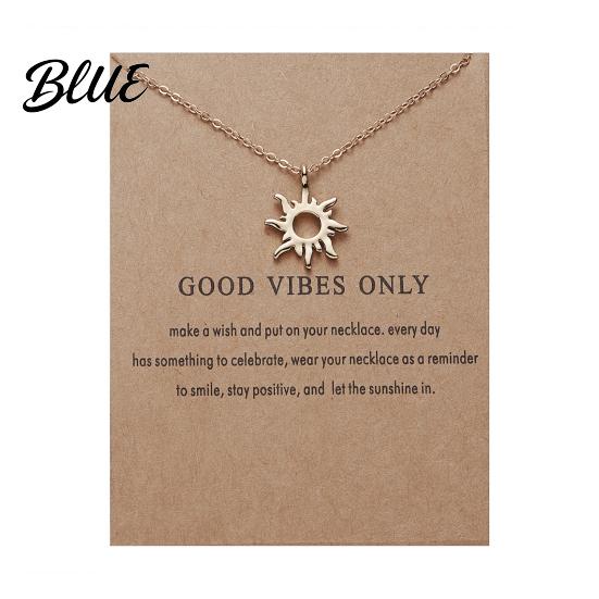 Blessing Pendant Necklace Gold Choker for Women Sun/Butterfly/Owl/Bird Gift Sisters