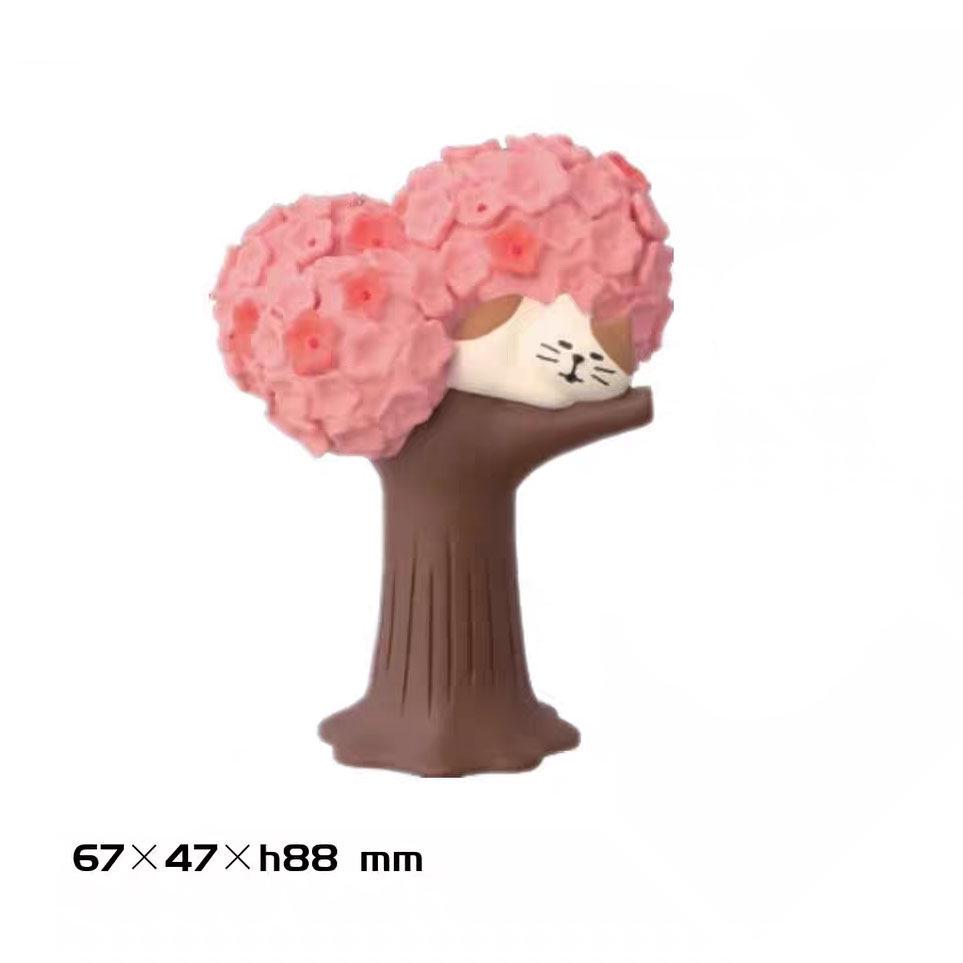 ZAKKA Handmade Japanese Cat Cherry Blossom Season DIY Resin Figurines Ornaments