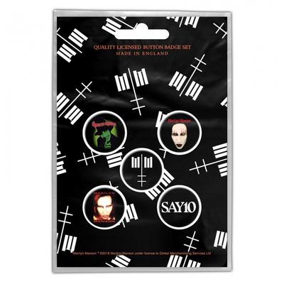 Marilyn Manson Logo Cross Badge Set (Pack of 5)