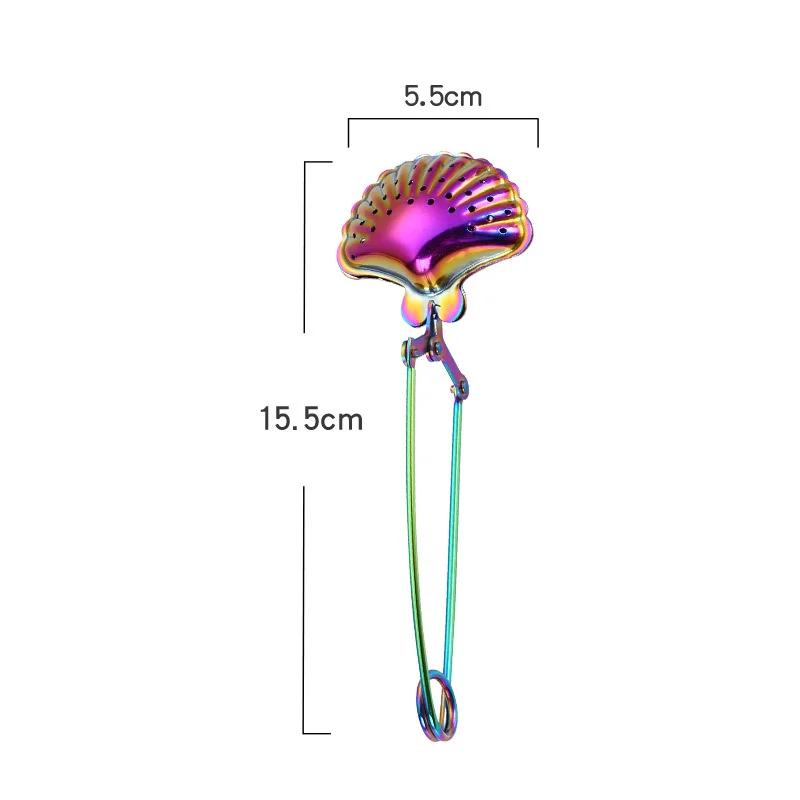 Stainless Steel Star Shell Heart Shape Tea Infuser Loose Leaf Tea Locking Teaspoon Mesh Filter Tea Strainer Kirchen Tool Set