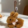 Decoration Plush Bow Rabbit Keychain Plush Material Bunny Bag Pendant Stuffed Keychain  Couple