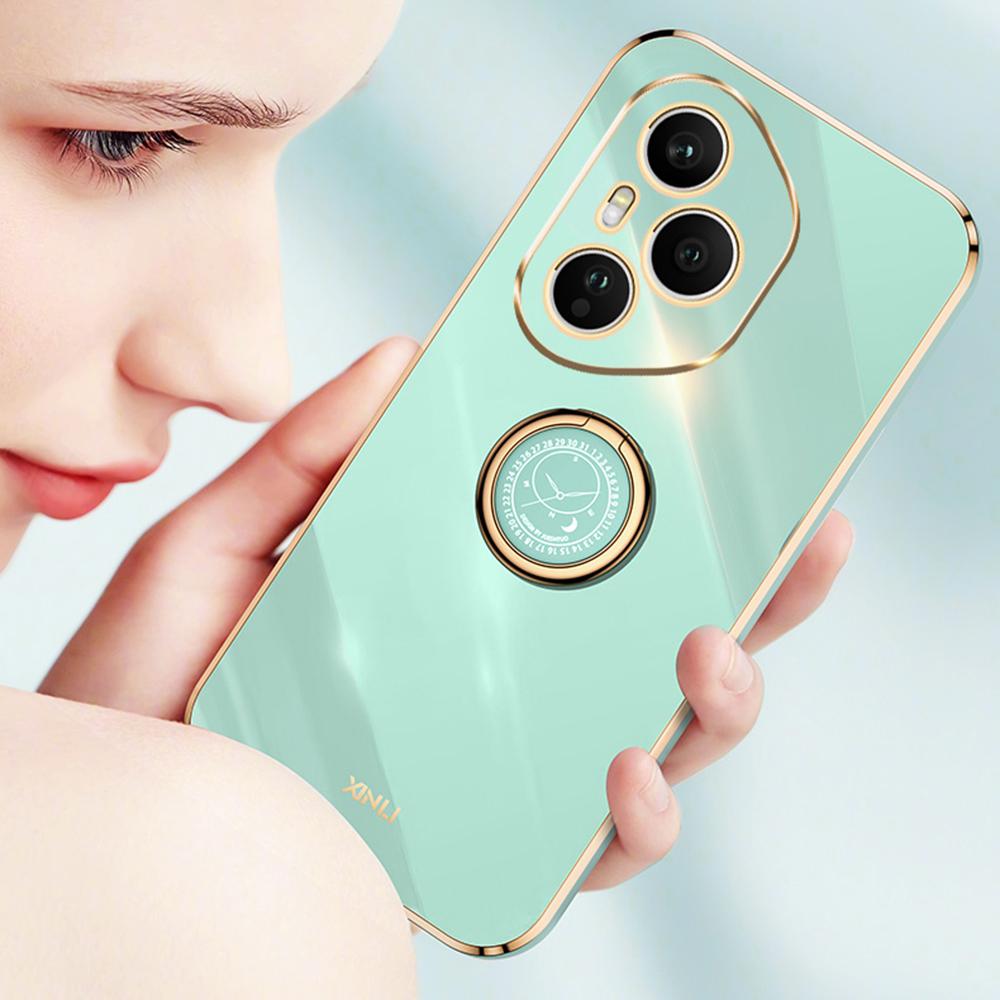 XINLI For Honor 400 Pro 5G (Global) Case Ring Kickstand Electroplating TPU Phone Cover