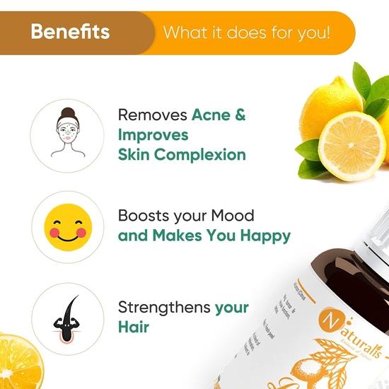 Naturalis Essence of Nature Cold Pressed Lemon Essential Oil 100% Pure, Natural & Undiluted Therapeutic Grade for Skin Pigmentation, Face, Hair, 30ml