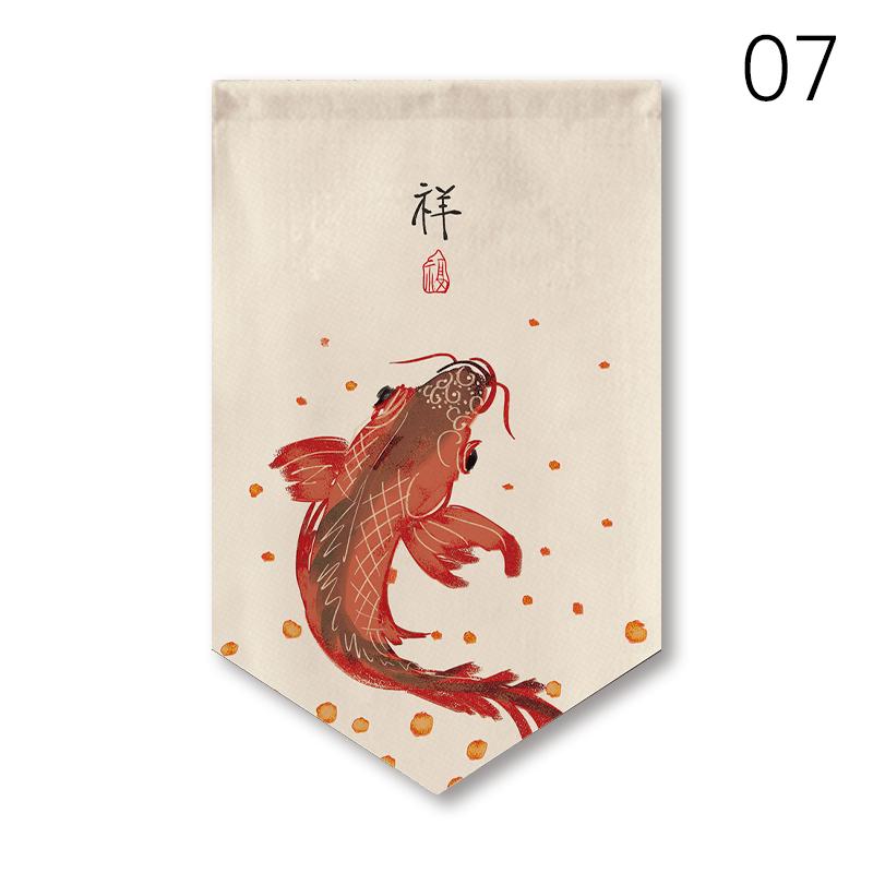 Chinese Style Pennant Home Decor Door Head Curtain Shop Signboard Homestay Teahouse Hanging Half-curtain Kitchen Short Curtain