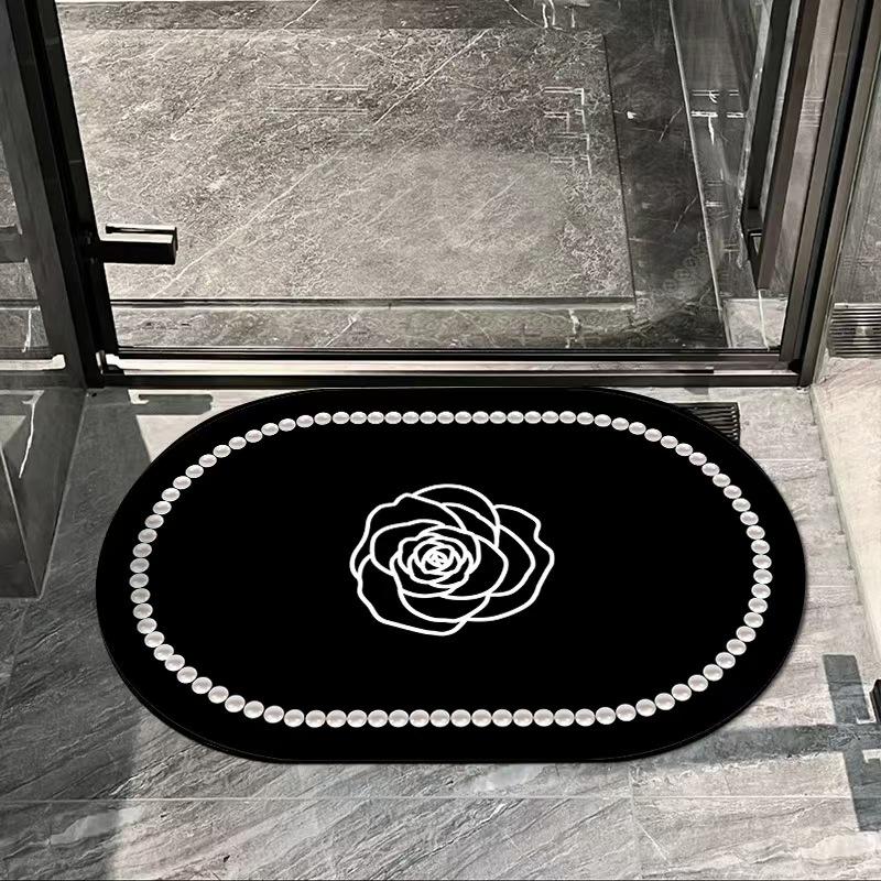 Floor Mat For Bathroom Door, Bathroom Floor Mat, Simple And Fashionable, Anti-Slip, Easy To Clean And Absorb Water.