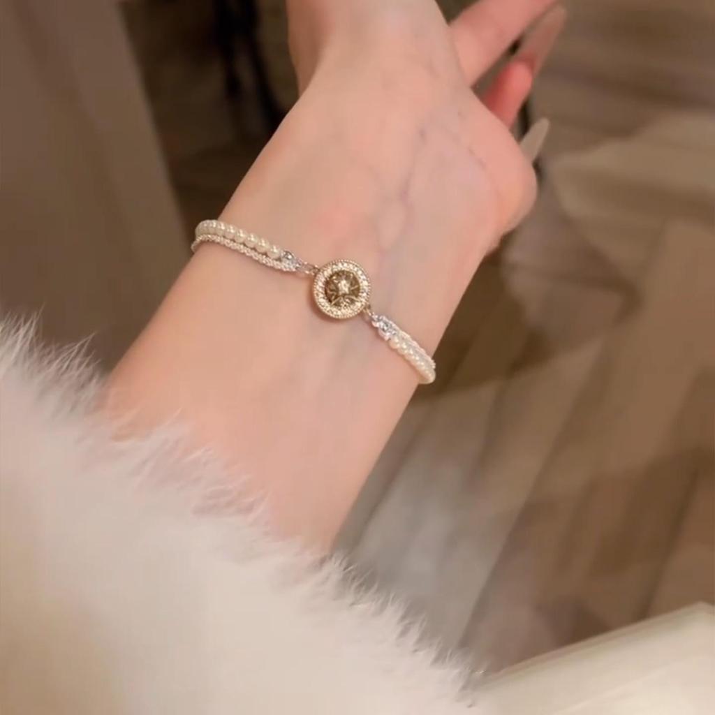 Zircon Starry Sky Pearl Bracelet: Luxurious and Elegant Accessory for Women