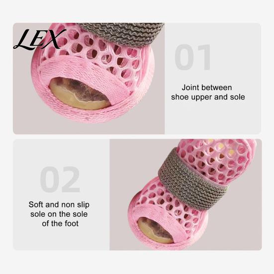 Scarpe da Gatto Impermeabili 4 Pezzi per Asfalto Caldo, Stivali Traspiranti in Rete, Protezioni Resistenti per Zampe Estive per Escursionismo con Antiscivolo