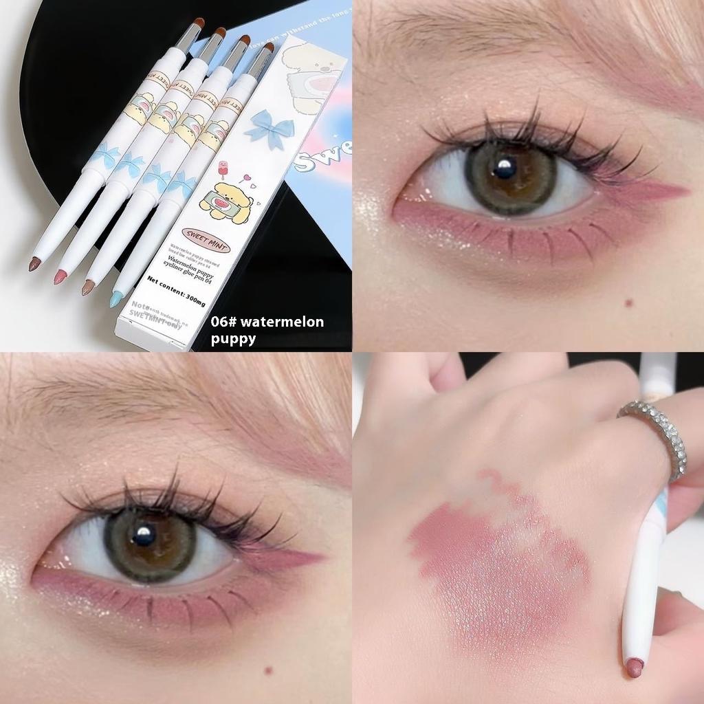 Eyeliner-Klebestift mit Hasenmotiv, bezauberndes Tierdesign, Eyeliner und Lidschatten mit doppeltem Verwendungszweck, lang anhaltendes, wasserfestes Make-up-Tool