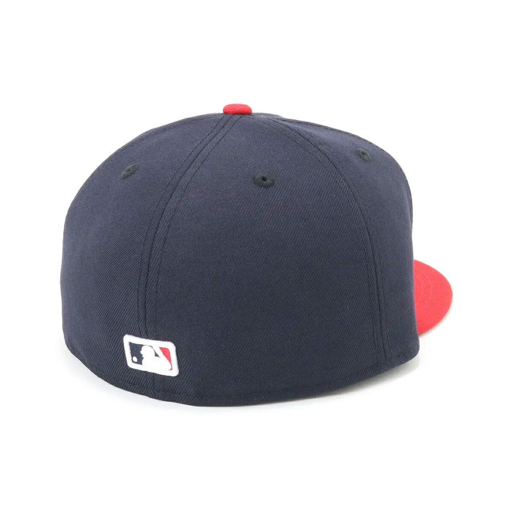New Era 59FIFTY MLB Atlanta Braves Home Baseball Size On-Field Cap, Navy/Scarlet, 7.3/8 (Japan)