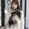 Plaid Scarf for Women Autumn and Winter Warm Tassel New Style Imitation Cashmere Scarf for Men and Women Universal Couple Style