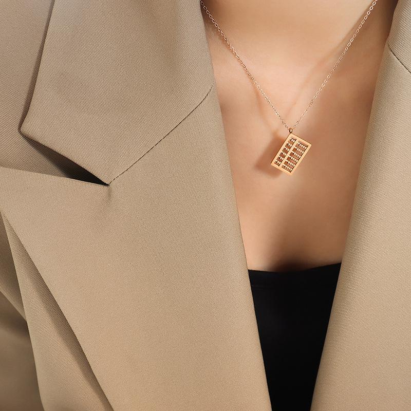 

Бусины Abacus Изысканная индивидуальность Abacus Подвеска Ожерелье Нишевый дизайн Ключичная цепочка