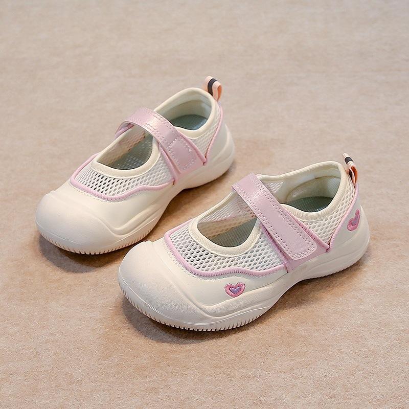 

Summer Mesh Breathable Sport Sandals for Girls Youth Kids Casual White Sneakers 26 розовый