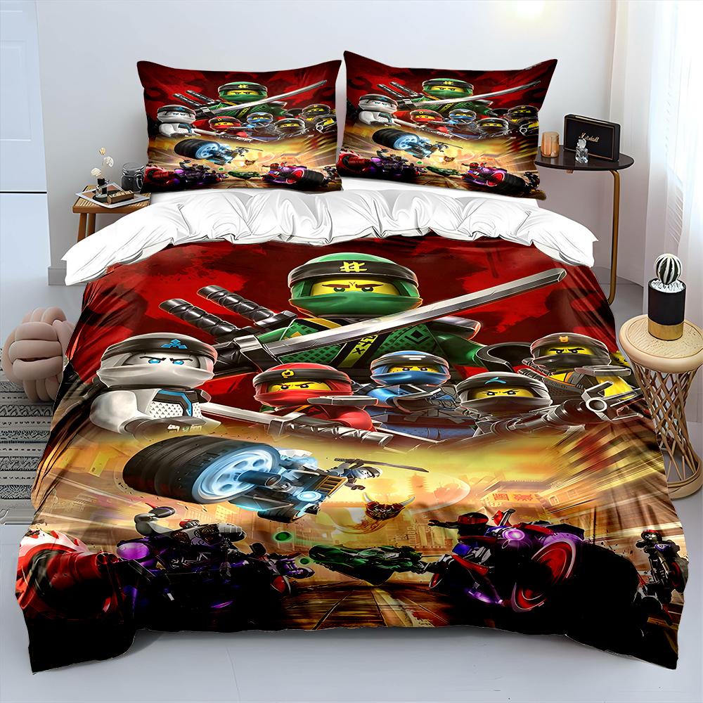 N Ninja Games Pattern Duvet Cover Set Digital Print Colorful Polyester Bedding With Zipper Closur For Kids Gifts