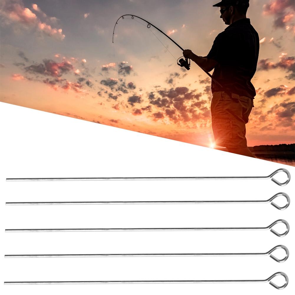 Stainless Steel Fishing Bait Eye Pins Long Needle Flatlock Findings Accessories(50mm )