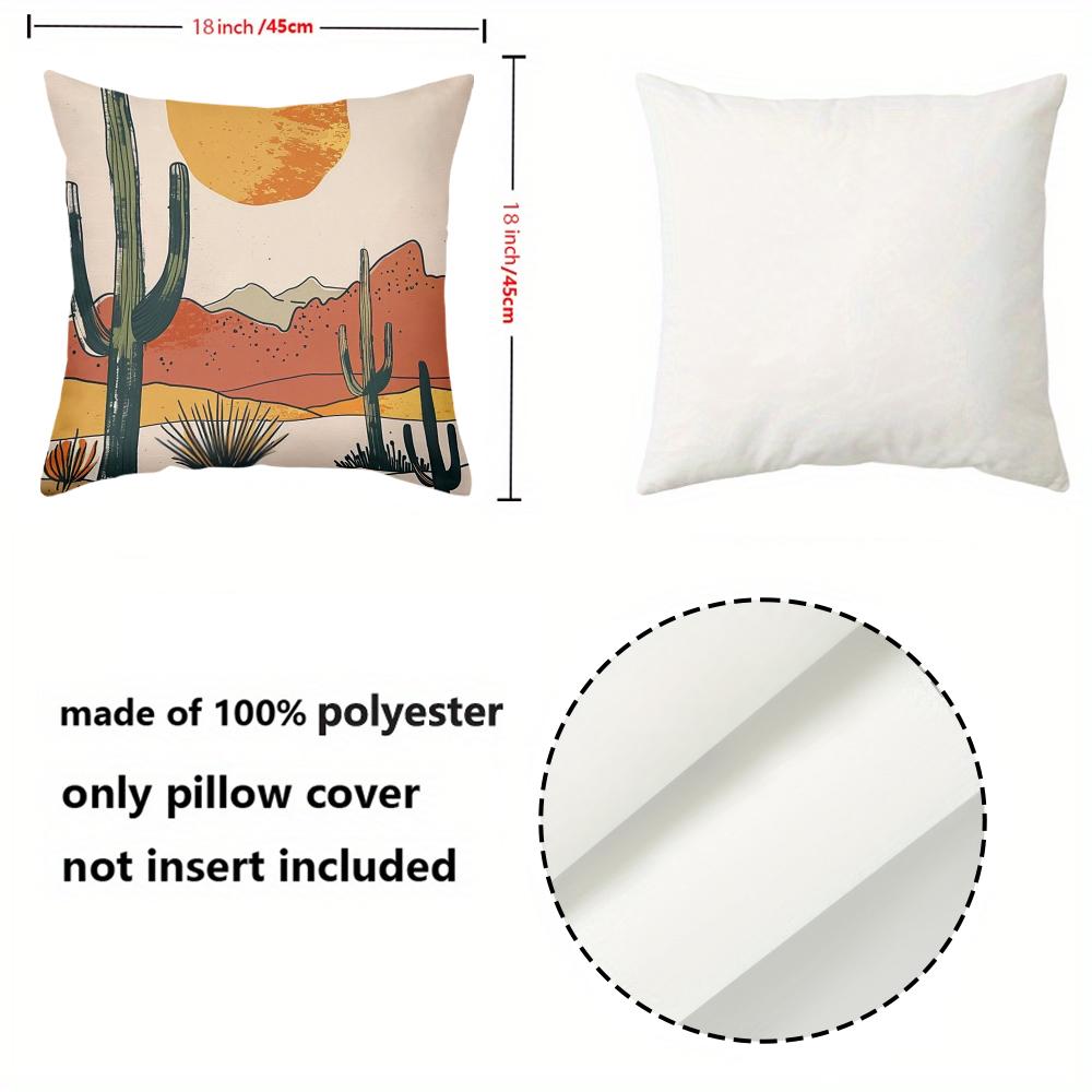 1 Pieces Boho Desert Cactus Sunset Throw Pillow Covers Pattern Cushion Cover Suitable For Sofa Bedroom Car Pillow Cover
